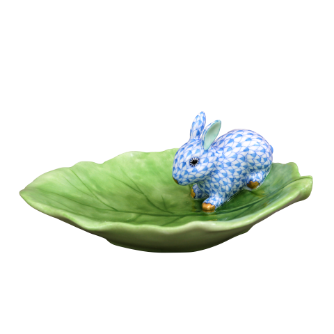 Rabbit on cabbage leaf